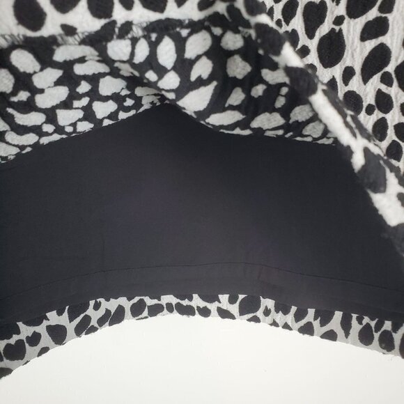 Ann Taylor Pencil Skirt Womens 10 White Black Abstract Leopard Lined Back Zip - Picture 7 of 10